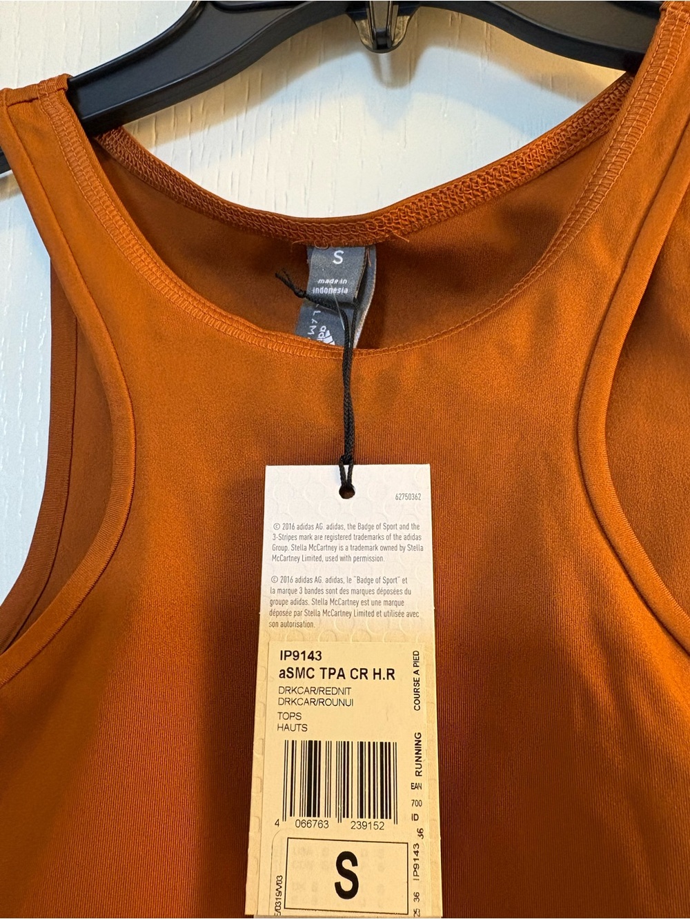 adidas Orange Ribbed Racerback Crop Top - Picture 6 of 9